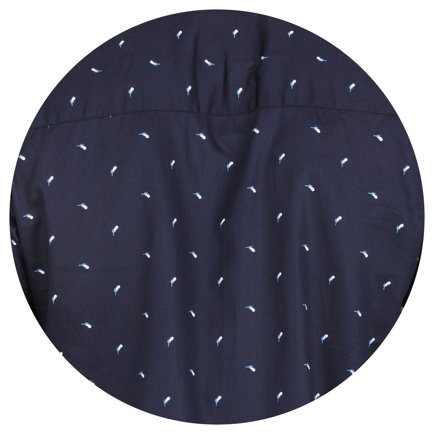 Nature-Inspired Elegance: Blue Shirt with Small Blue Leaf Pattern for a Fresh Look